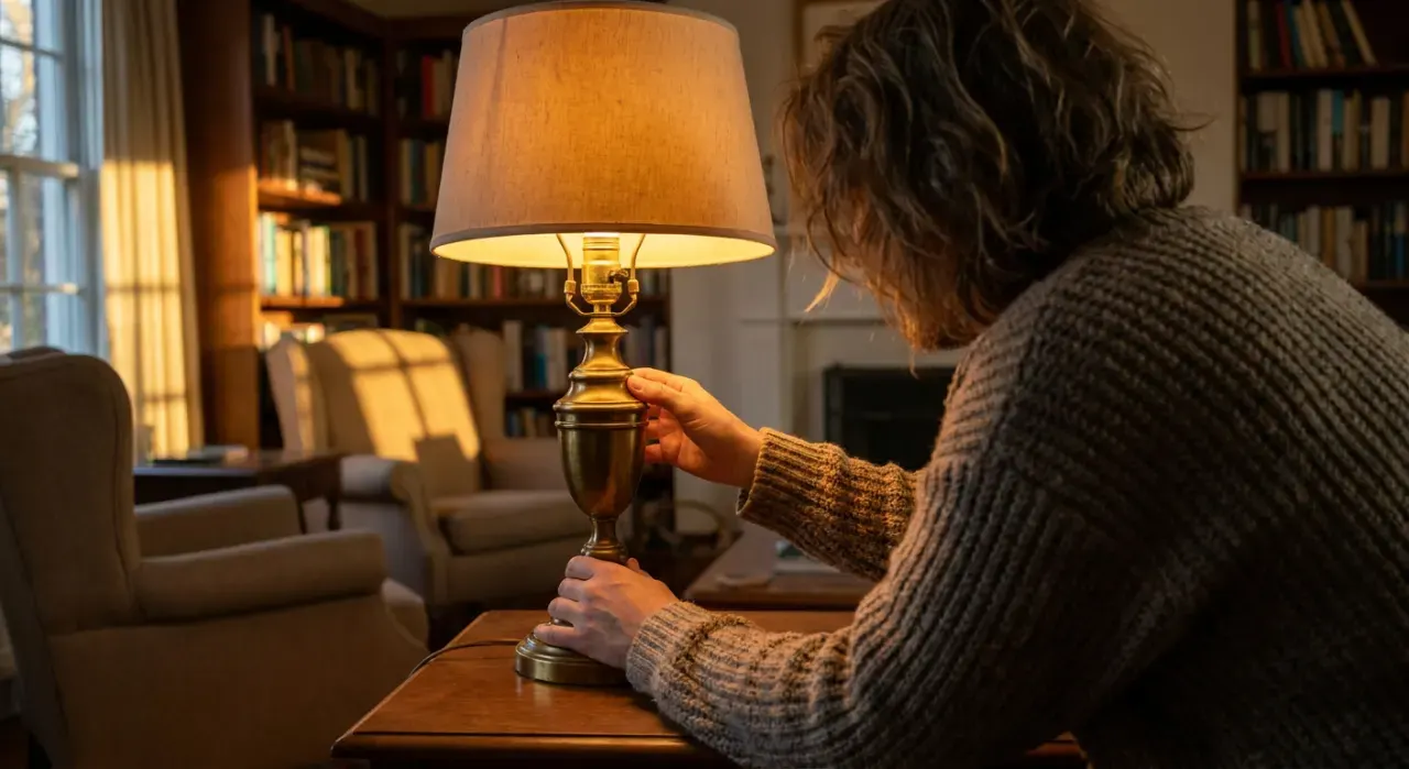 Golden-hour view of a person switching